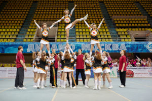 Cheerleaders at practice