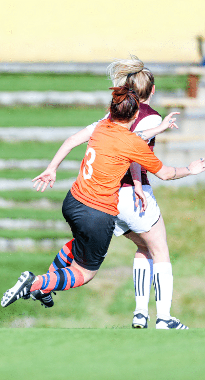 women playing soccer