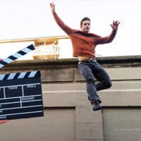 filming stunt jump