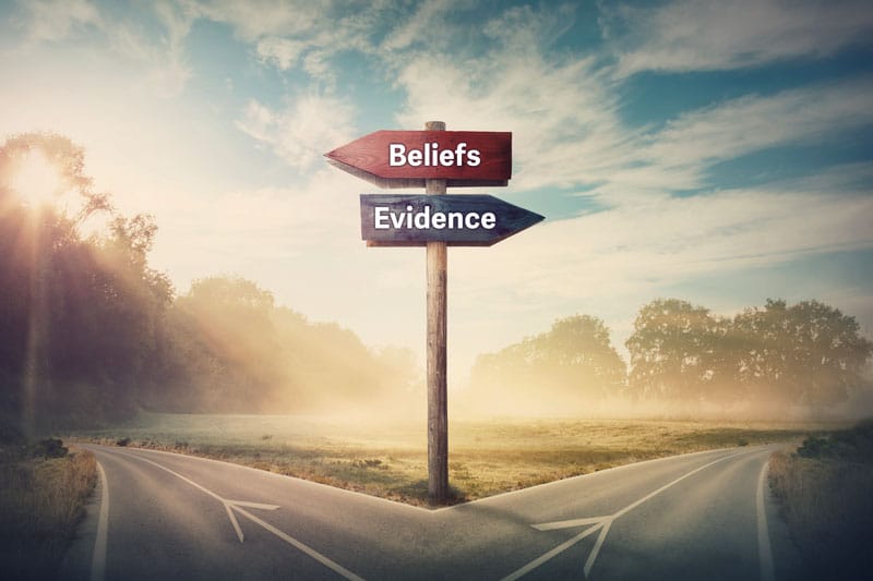 fork in the road: beliefs or evidence?